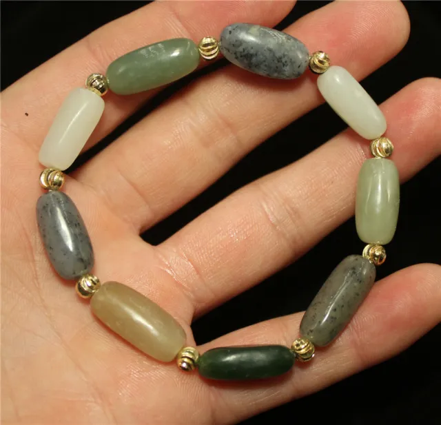 Delicately Nephrite Natural Hetian Jade Bracelet Women's Christmas Gift 21068 -1