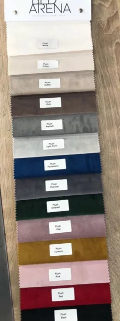 Plush Velvet Upholstery Fabric in 14 Various Colours, All Plush Velvet Colours