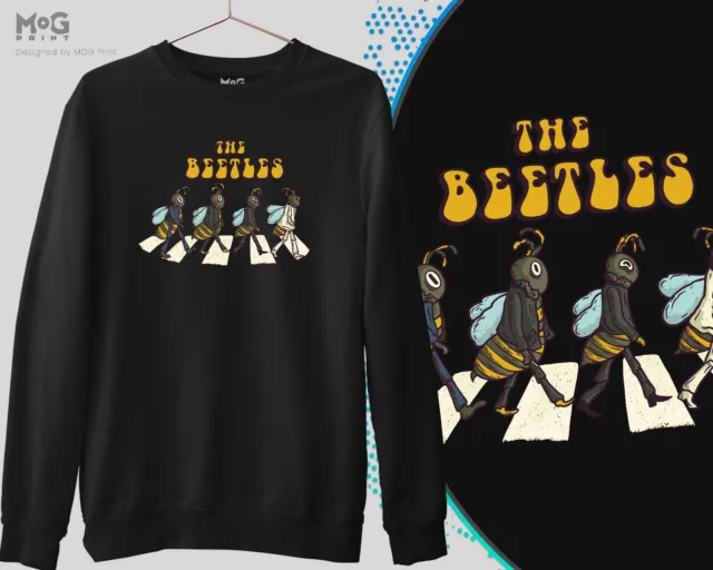 The Beetles Music Rock band Parody Sweatshirt Bee Joke Christmas Jumper Sweater