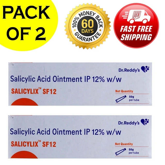 SALICYLIC ACID SF Ointment IP 12 50gm Reduce Acne, Psoriasis, and