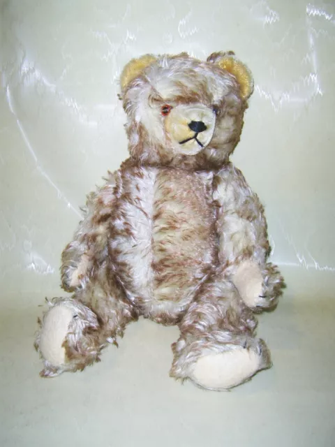 Alter Teddybär Zottel aus den 50er Jahren, Mohair, Glasaugen, Hermann 43 cm 4