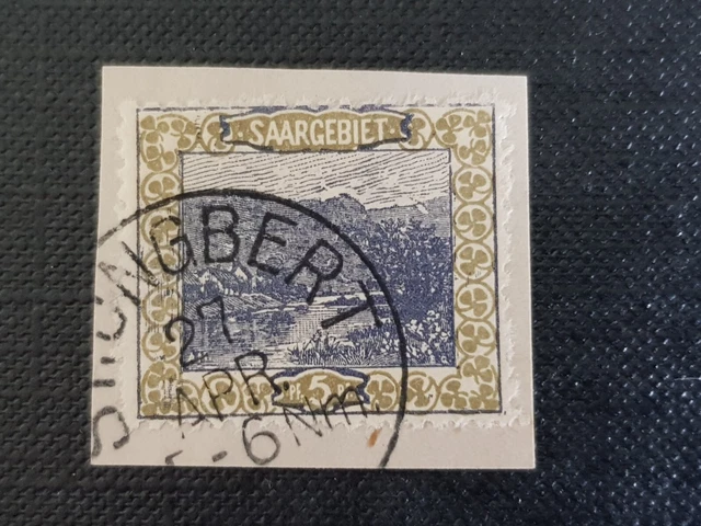 Saar MiNr 53 A, gestempelt auf Papier, Landschaftsbilder (I), JG 1921