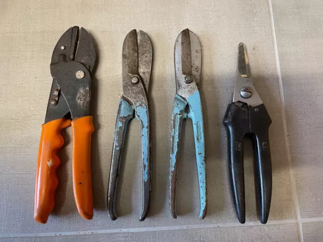 4 x vintage metal work / tin snips