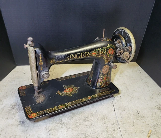 SINGER TREADLE SEWING Machine Model 66 Red Eye Head Spins Freely Parts