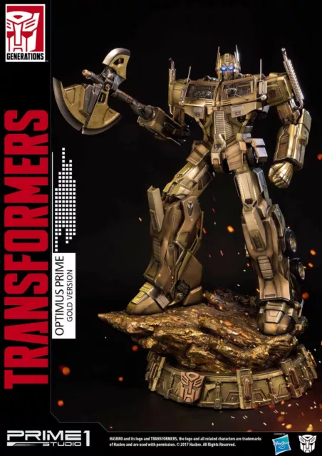 Prime 1 Studio Transformers Generation Optimus Gold Premium Statue Figur Exclus