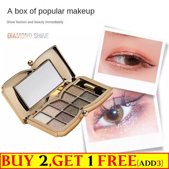 10 Colours Glitter Shimmer Eyeshadow Palette Eye Shadow Diamond Makeup Kit Hot