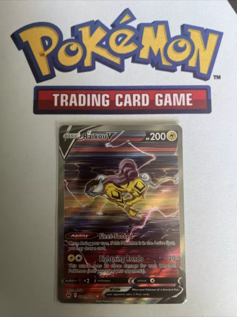 Pokemon Raikou V GG41 Crown Zenith Galarian Gallery Rare Full Art Card New  NM