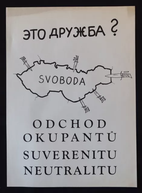 Affiche PRINTEMPS DE PRAGUE 1968 Départ de la souveraineté 30x42cm poster 184