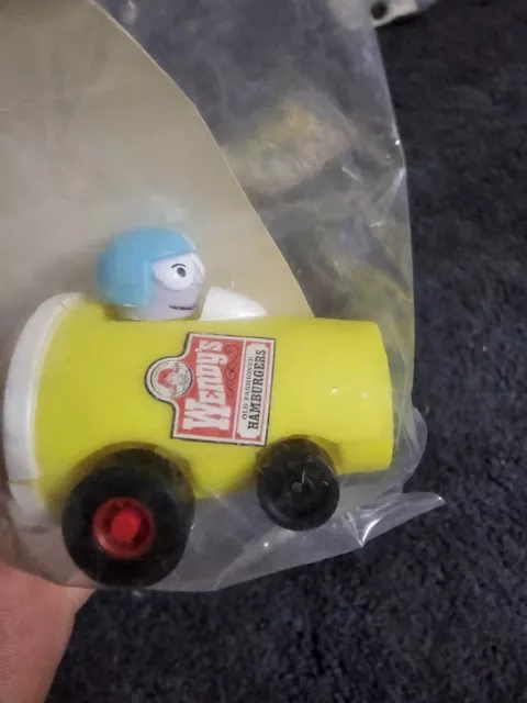 NOS 1990 Wendy's Kids Meal Toy Frosty on Wheels Car FAST FOOD RACERS