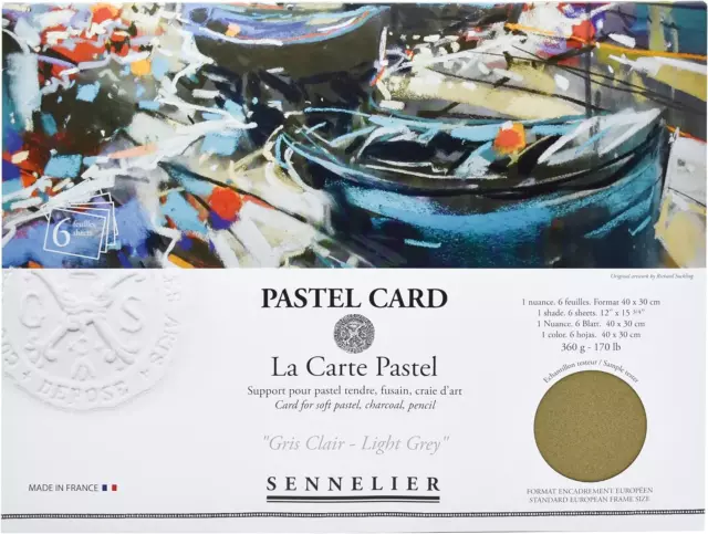 Sennelier La Carte Pastel Card Pochette, 15.75 x 11, Monochromatic Light Gray