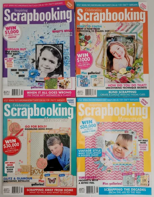 4 Scrapbooking Memories Craft Magazines 2017 & 2018 Bulk Lot Bundle