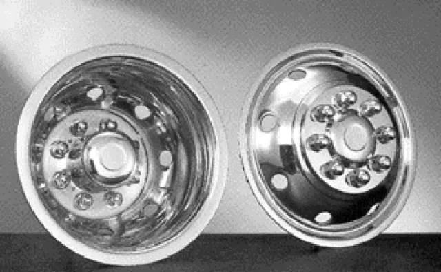 Hubcaps Stainless For Cutaway Bus Or Van  16" Dually 8 Hand Hole 8 Lug 16 Inch