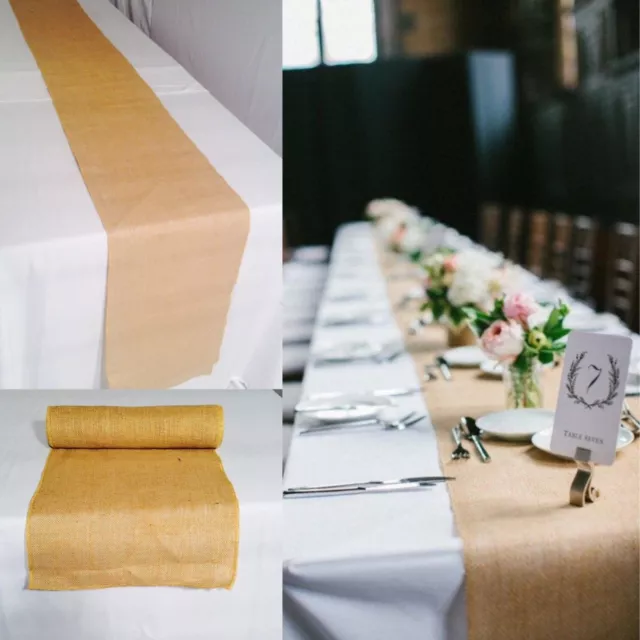 Burlap Table Runner 14" x 72" 100% JUTE BURLAP TABLE DECOR WEDDING EVENT SHOW