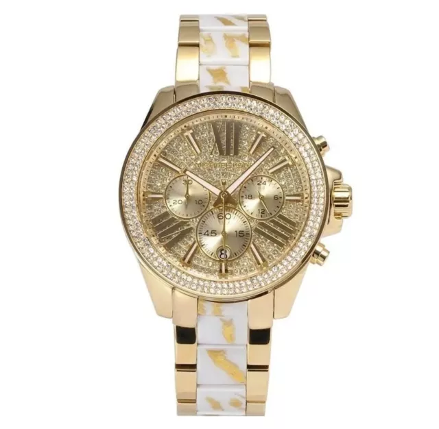 Michael Kors MK6157 Wren Gold Tone Crystal Chronograph Quartz Ladies Watch 41mm