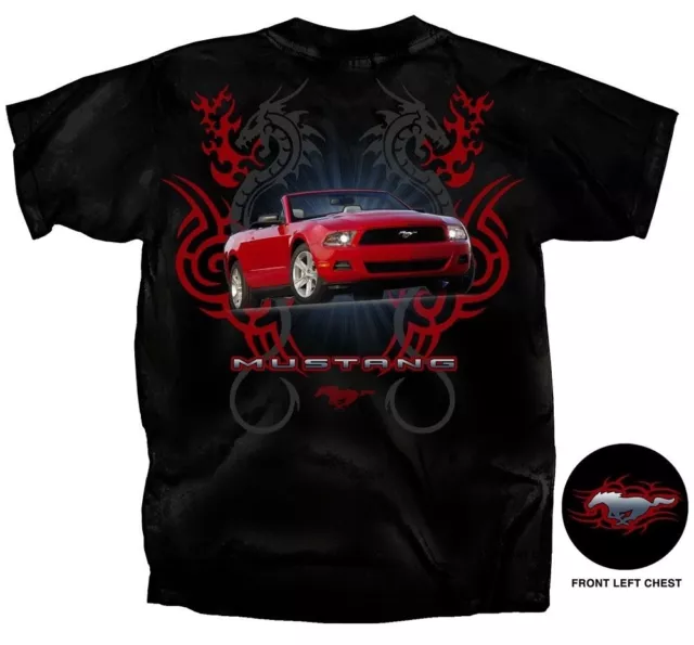 Red 2010 Mustang Dragon Tribal T-Shirt - Last Ones ON SALE With FREE SHIPPING!