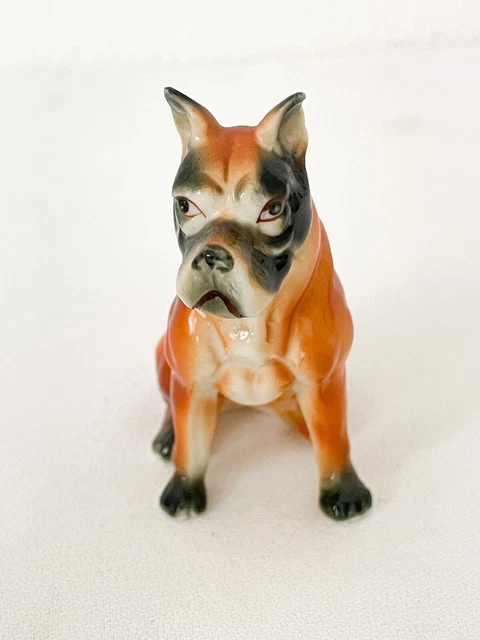 Vintage Collectible Bone China Boxer Figurine, Taiwan