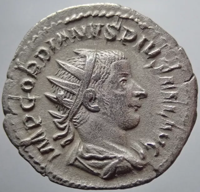 Scarce !!! Silver !!! Roman Imperial Gordianus III LAETITIA Authentic Warranty