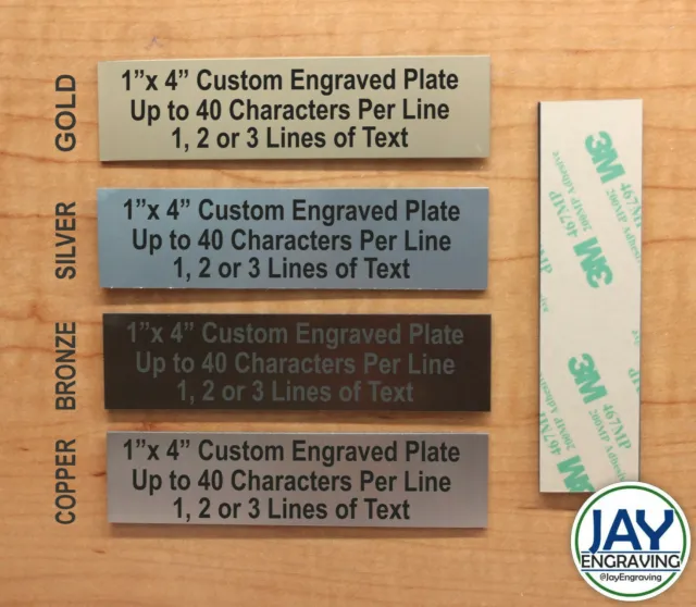 Custom Engraved 1x4 Plate - Adhesive-Backed Personalized Customized Sign Plaque