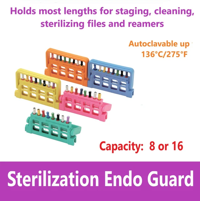 DENTAL ENDO BLOCK Ruler To Sterilize Endo Files Holder Autoclave, 8 or