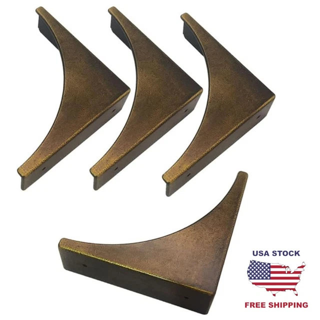 4Pcs Antique Zinc Alloy Box Corner Protector Decorative Furniture Corner Edge