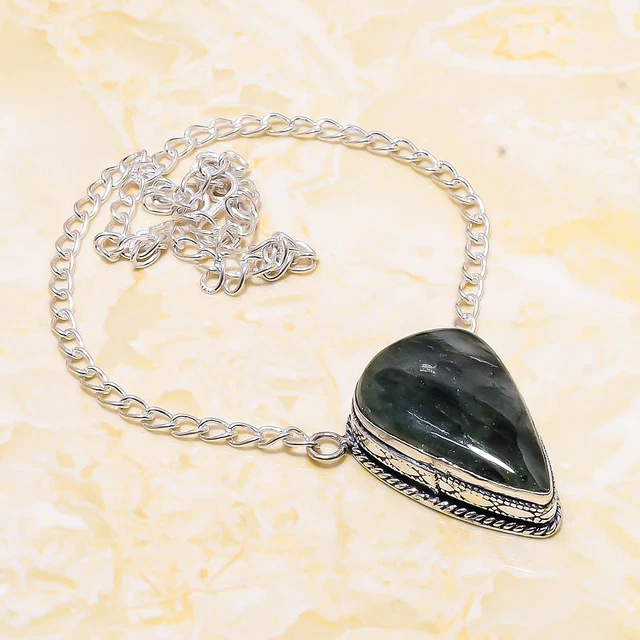 Green Aventurine Gemstone Handmade Gift Jewelry Necklace 18" v510