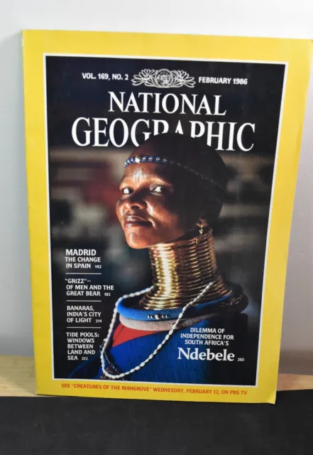 National Geographic Magazine February 1986 South Africa+Madrid
