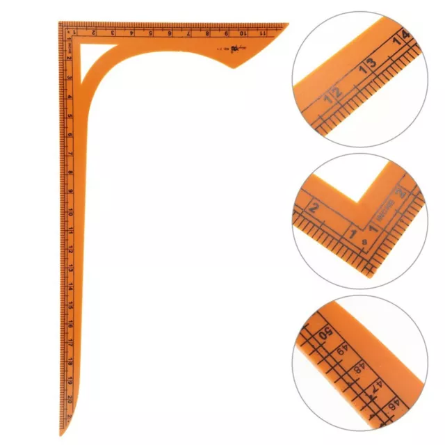 Regla fácil de usar en forma de L para coser y acolchar medición a doble escala