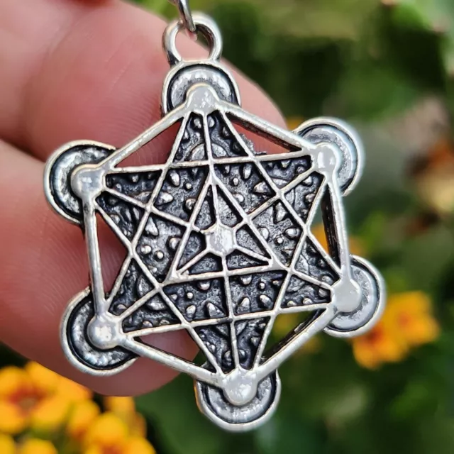 Metatrons Cube Halskette Anhänger Nummer 13 Kabbalah Statement Kettenschmuck