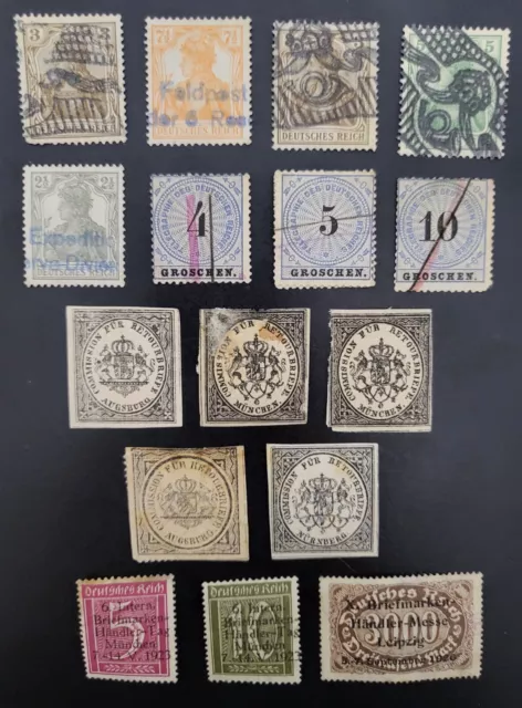 GERMANY Collection 1890s-1920s OLD LOT OF INTERESTING CANCELS LOCALS OVPT SCARCE