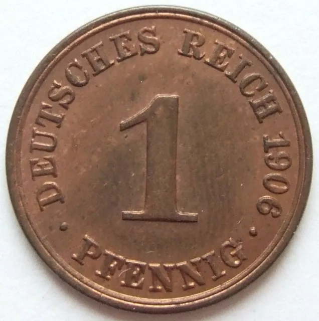 Moneta Reich Tedesco Impero Tedesco 1 Pfennig 1906 A IN Brillant uncirculated