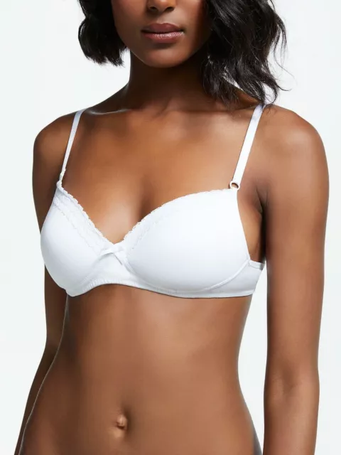John Lewis Everley Lace Non-Padded Underwired Bra In White Size 32D BNWT