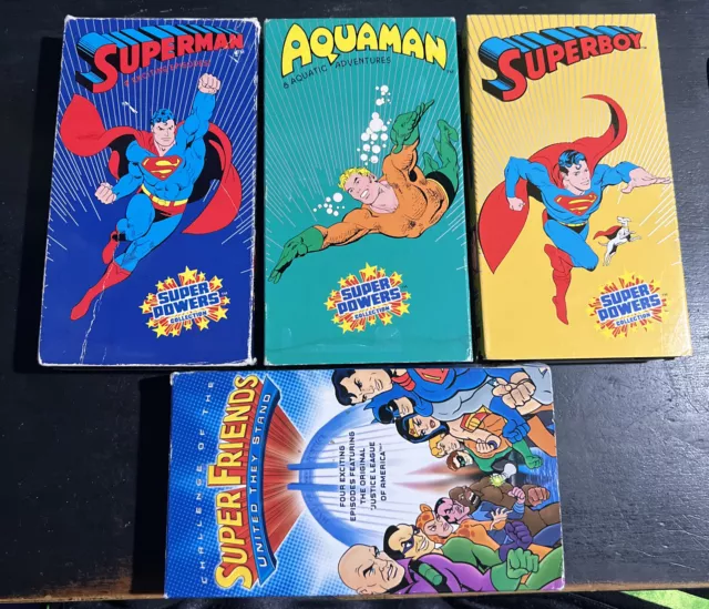 DC SUPER POWERS VHS Superman Superboy & Aquaman Lot Of 4 VHS Tapes ...