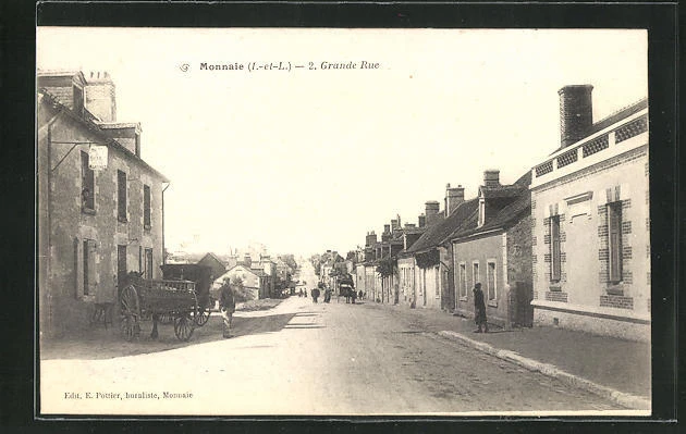 CPA Monnaie, Grande Rue, vue de la rue