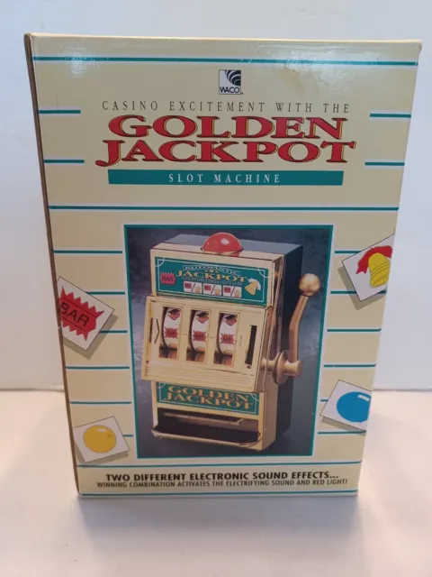 Waco Golden Jackpot Slot Machine Toy Orginal Box Rare Collectible Tested Works