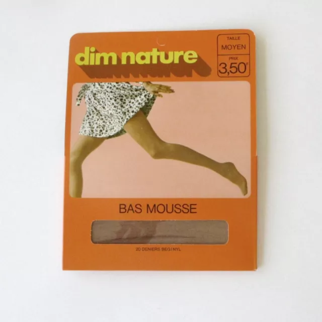 Authentique vintage paire de Bas  DIM NATURE - Modèle PALMA mousse Taille Moyen