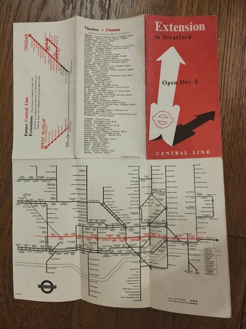 Extend Tube Map TUBE MAP 1946 Extension To Stratford underground Map Beck Central Line ...
