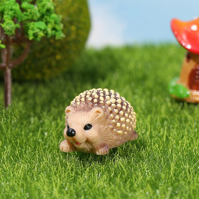 6 Pcs Resin Micro Landscape Hedgehog Zoo Animals Toy Statue