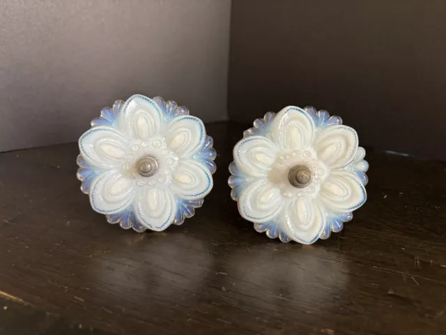 Antique Opalescent Glass Curtain Tie-backs Set Of 2