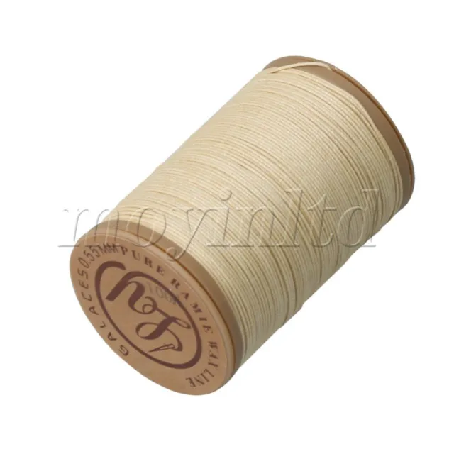 0.55mm Beige Hand-Stitched Pure Hemp Round Wax Line for Leather Goods