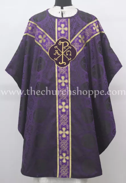 Schwarz Mit Violett Geistlicher Gothic Vestment& Stola Set, Kasel, Casula, Casel