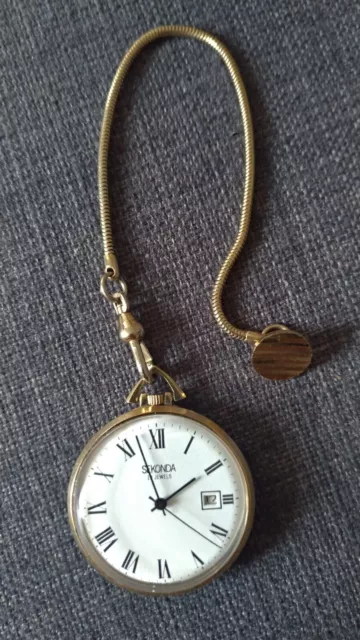 Vintage Sekonda 19 Jewels Mens Pocket Watch With Chain/Working/Ussr