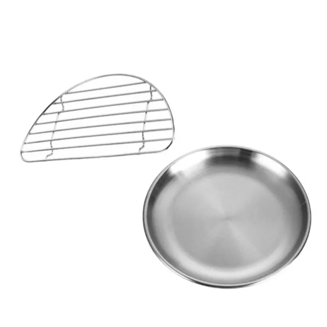 2 Pcs Anti-rust Dessert Plate Food Trays Fried Chicken Stainless Steel