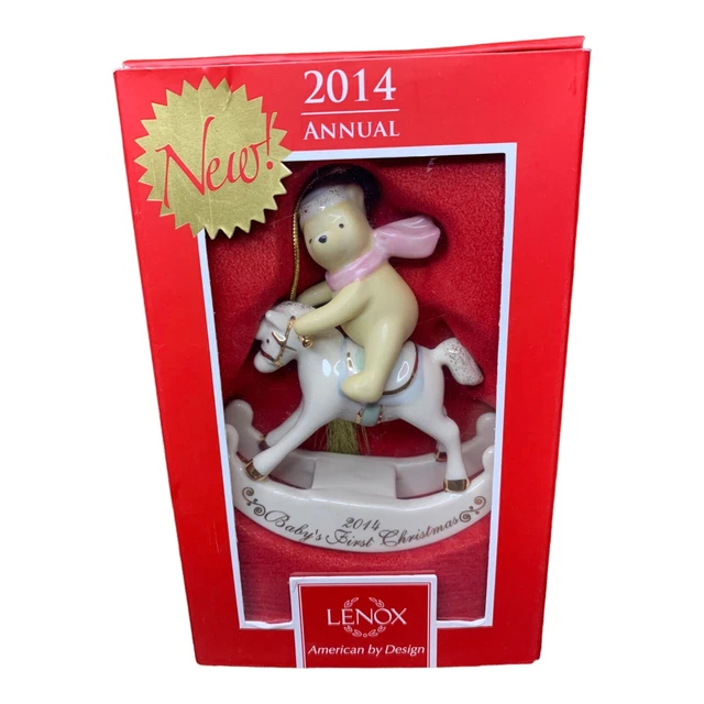 LENOX 2014 DISNEY Winnie the Pooh Baby's First Christmas RARE 49.99