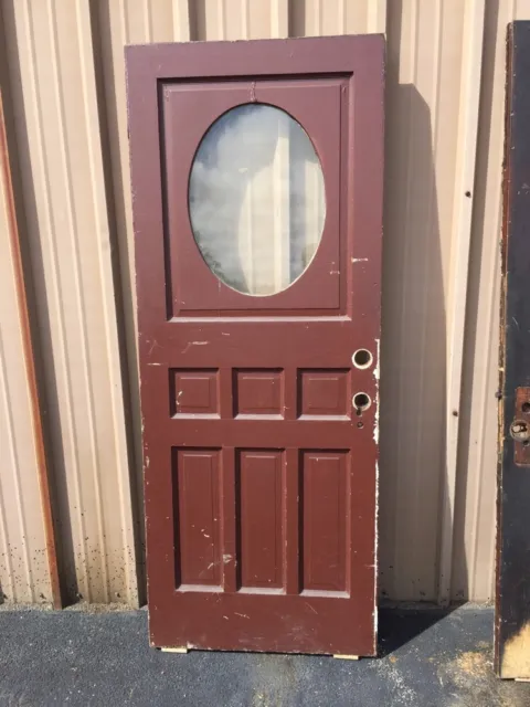 Cm 18 Antique Pine Raised Panel Oval Entrance Door 32 Inch