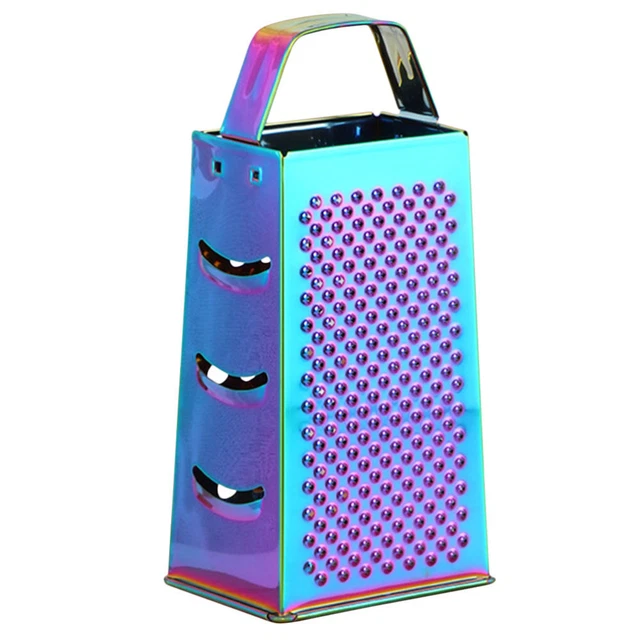 Grattugia maniglia in acciaio inox, grattugia per formaggio 4 lati, pialla per frutta e verdura