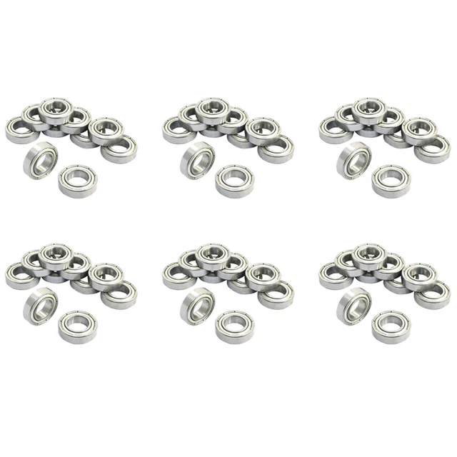 60Pcs 6800Z 10 x 19 x 5mm Einreihiges Abgeschirmtes Rillenkugellager B3U27976
