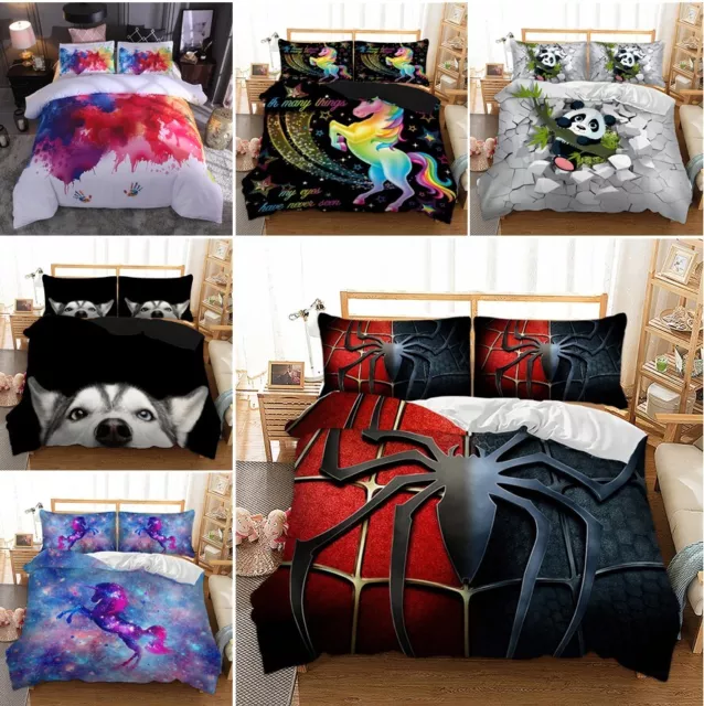 Spider Panda Duvet Quilt Cover Single Double King Size Pillow Cases Bedding Set