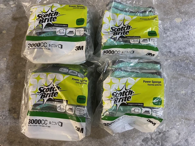 3M 3000 Scotch-Brite Power Sponge, 2.8 in x 4.5 in 4 Packages Of 5