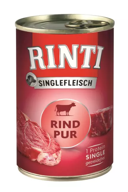 Rinti Singlefleisch Rind Pur 12x 400 g Nassfutter Feuchtnahrung Hundefutter