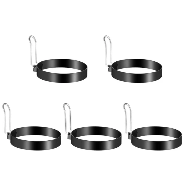 5 Pcs Pentole in Silicone Anello Per Uova Acciaio Inossidabile Stampo Cuocere